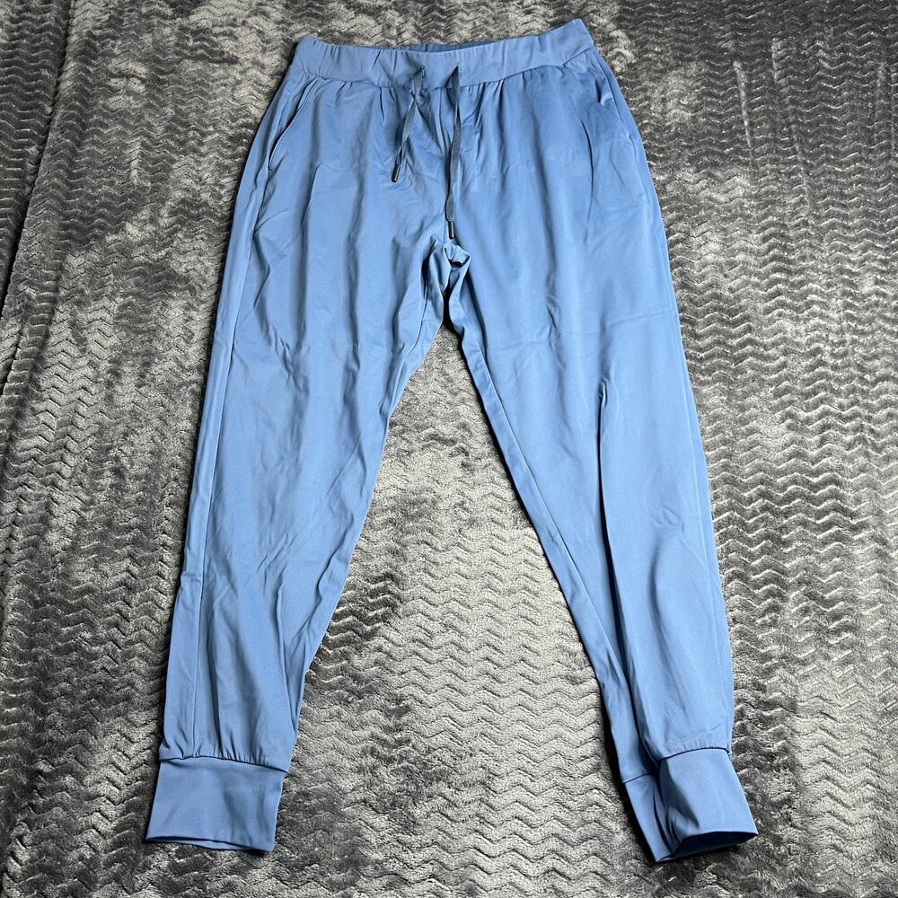 MIER Men's Navy Blue Jogger Pants Elastic Waist Drawstring Zip Pocket Size L